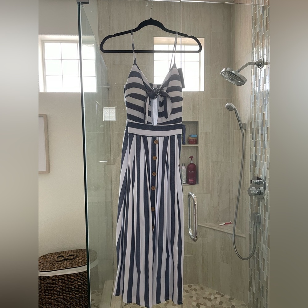 Boutique blue white striped dress. Purchased from boutique in Italy